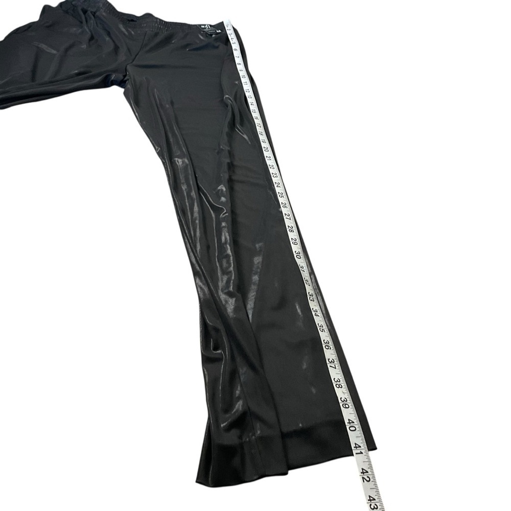NY&C Black Shiny Soft Pants Straight Leg Stretch Size M NWT - Picture 8 of 10